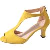 Generico Sandali Donna Estive 35-42 EU con Tacco Medio, Punta Aperta e Cerniera Posteriore Tacchi Heels Dance in Pelle Scarpe Elegante Cerimonia da Ballo Casual Comode per Latino Americano, Lavoro, Sera,37