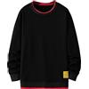 GIJOVANA Felpa Uomo Senza Cappuccio Cotone Nera Grigio Blu Basic Crewneck Manica Lunga Unisex Donna Hoodie