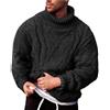 Generisch Maglione invernale da uomo, in lana merino di alta qualità, motivo a treccia, a collo alto, a maniche lunghe, caldo, per lavoro, casual, tempo libero, grigio
