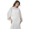BEAUTELICATE Chiffon Bolero con Manica Pipistrello Donna Scialle Stole Trasparente Estiva per Sposa Matrimonio Cerimonia