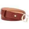 GUESS Cintura in Pelle, Colore Cognac, Fibbia con Logo G Dorato, Stile Elegante (M)
