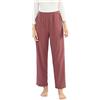 DSKK Pantaloni Donna Invernali con Elastico in Vita Eleganti Flanella Pantaloni Sportivi Caldi Casual Pantaloni da Pigiama da Donna (Rosso,M,IT,Testo,M)