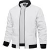 TACVASEN Giacca estiva leggera da uomo Bomber Blouson Giacca sportiva sottile Giacca di transizione primavera autunno con tasca interna (XL, bianco)