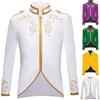 VPQILH Bordo d'oro Giacca Gotica Uomo, Gotico Stile Steampunk Cappotto con Cerniera Vittoriano Palazzo Abito con Collo Alta Cappotti Slim Fit per Uomo Smoking Uniform Costumi da Gentiluomo Halloween Costume