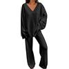 Generico Tuta Da Casa Donna Invernale Casual Tuta In Ciniglia Comode Curvy Maglione E Pantaloni Set Coordinati Tuta Due Pezzi Morbida Calda Completo In Push Loungewear Leggera Tute Calde Per Casa