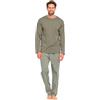 TRAMAS+ Pigiama Uomo in 100% Cotone, Pigiama Uomo Completo Lungo con Maniche Lunghe, Comodo e Traspirante - L, Raya Albert Verde Caceria