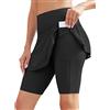 WOWENY Costume da Bagno da Donna a Vita Alta Pantaloncini da Bagno Donna Gonna da Nuoto Tankini per Sport Acquatici Swimming Costume Women 1-Negro XL