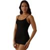 JADEA 3 Canotte Donna Spalla Stretta Modello 9003 in Puro Cotone con Elegante Bordo in Raso - Intimo Confortevole e Raffinato, Nero, 3