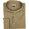 P-Club Camicia Uomo Manica Lunga 100% Puro Lino Taglie Forti Collo alla Coreana 4XL 5XL 6XL (3XL - Nocciola)