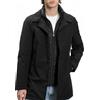 BAKER'S - Giubbotto uomo invernale elegante trench giacca soprabito lunga con pettorina interna (Nero, Taglia L)