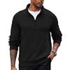 PINSPARK Felpa da Uomo Cerniera, Maniche Lunghe, Polsini A Coste, Maglione Top Casual, Polo, Autunno Inverno