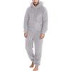Kobilee Pigiama Intero Uomo in Flanella Felpato Morbido Abbigliamento da Notte Invernale Lungo Jumpsuit Pigiami Monopezzo Lovable Elegante Caldo Pigiama Pile Leggero Manica Lunga