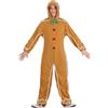 Alaurbeauty Costume da uomo di pan di zenzero per bambini e adulti, costume intero di pan di zenzero per ragazzi, ragazze, uomini e donne, vestito di Natale, cosplay, tuta con cappuccio