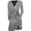 Generico Abito da Cerimonia Donna Curvy Eleganti Vestito Invernale Donna Brillantini Pizzo Mini Abito Sexy Anni 50 Vestito da Sera Donna Midi Abito da Ballo per Cocktail Party Dresses Clubwear