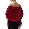 FURTALK Sciarpa da donna in cashmere, calda, maglia fine invernale, Rosso vino scuro, Taglia unica