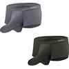 BIATWOWR Boxer da uomo a doppia tasca separato rigonfiamento palla Pouch boxer a vita bassa che migliora biancheria intima slip