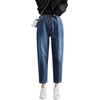 Generic Jeans da donna a gamba dritta con elastico in vita, elasticizzati, vestibilità comoda, casual, in denim, streetwear