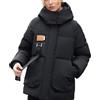 Goolecrimp Giacca in Piumino da Donna Tinta Unita Invernale Ispessita con Cappuccio Rimovibile Giacca in Piumino Oversize Casual Corta (Nero,M)