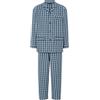 El Búho Nocturno Pigiama Uomo Lungo Cotone 100% - Popeline Set Classico Due Pezzi Giacca Maniche Lunghe Bottoni - Abbigliamento Notte Ospedale Leggero Autunno Estate Taglie Forti - Blu 1550, XXL