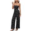 Generico Tuta Sexy Da Donna Con Stampa A Pois, Tute A Gamba Larga Senza Schienale, Abiti Estivi Casual Per Uscire in Un Unico Pezzo (Nero,XL)