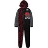 Get Trend Pile Tuta Intera Bambino Adolescenti, Accogliente Pigiama Intero Bambini Cappuccio con Design Gioco, Regalo Ragazzo (7-8 Anni, Nero Gioco)