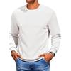 COOFANDY Felpe da Uomo Manica Lunga Pullover Felpa Basic con Collo Tondo A Costine Camicie A Maniche Lunghe Felpe Casual da Uomo Senza Cappuccio Bianco L