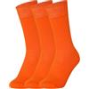 Mysocks 3 paia di calzini unisex in cotone pettinato senza cuciture Arancia