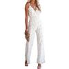 Sawmew Tuta Da Donna In Pizzo Floreale Con Scollo A V Senza Maniche Tuta Lunga A Maniche Lunghe Nel Complesso Cocktail Party Festivo Tailleur Pantalone Tutina Pagliaccetto Per Matrimonio