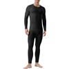 Channo Uomo Set Intimo Termico: Maglia Termica Biancheria Intima Sci Invernale Pantaloni Manica Lunga Funzionale Nero XL