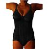 BODYPERFECT Body Contenitivo Snellente con Corsetto Stringente Guaina Contenitiva Coppa D Made in Italy (Nero, XXL)
