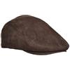 House Of Leather Cappello in vera pelle piatto Newsboy Ivy con visiera Gatsby Golf Cabbie, Camoscio marrone, XL
