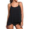 Octopus - Costume da bagno modellante dal look oversize con slip, tankini, taglia 34-66, F5592, Tankini nero, slip nero T18 (sw)., 54