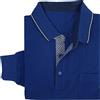 N+1 - Polo Uomo 3 Bottoni in Cotone Manica Lunga Classica Leggera con Taschino Maglia Collo Maglietta (XXL - Indaco)