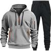 Generico Tuta Uomo Completa Tuta Da Ginnastica Uomo Invernale Felpata Completo Sport Maglia Felpa con Cappuccio e Pantalone Due Pezzi Set Tracksuit Felpa Con Zip Suit Tute Abbigliamento Sportiva Tute Complete
