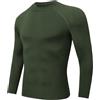 Djtnzdm Maglia Termiche Uomo Invernale Maglietta Termica Uomo Sportivo Maniche Lunghe Uomo Biancheria Termica Uomo Ciclismo Termica Maniche Lunghe Sci Termica Calcio Intimo Uomo Compressione Verde 2XL