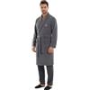 Viterbo Biancheria Giacca Da Camera Uomo In Morbido Pile Invernale LMW00007 (Antracite, XL)