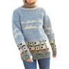 Pachamama Maglione da donna in lana e mohair lavorato a mano con pecore blu fatto a mano spesso caldo maglione maglione commercio equo e solidale