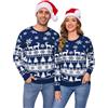 Totatuit Maglioni Natale per Coppia Maglione Natalizio Uomo Donna con Renne e Fiocchi di Neve Pullover Manica Lunga Invernale S-XXL