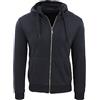 Evoga Felpa Uomo con Zip Blu Nero Grigio Maglione Tuta Cardigan Senza Cappuccio (IT, Testo, S, Regular, Regular, Nero con Cappuccio)