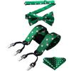 HISDERN Papillon e Bretelle Uomo di Natale Bretelles e Papillon Fazzoletto da Taschino Regolabile Forma di Y con 6 Clip Robuste