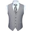 HISDERN Gilet Da Abito Da Uomo Formale Matrimonio Tinta Unita Classico Elegante Senza Maniche Casual Cerimonia Cotone Panciotto XS-4XL