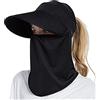VanderHOME Cappello da Sole Donna Estivo con Coperchio Viso Staccabile Cappello Visiera Donna con Protezione per Il Collo UPF 50+ Cappello da Donna 2 in 1 a Tesa Larga Anti UV Traspirante Pieghevole