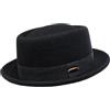 HEYANN Cappello in lana con torta di maiale per uomo e donna, cappelli fedora vintage 100% feltro di lana a tesa corta cappello porkpie da gentleman jazz trilby cappelli unisex per artisti per feste