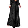 KBOPLEMQ Pantaloni da donna neri con paillette, pantaloni larghi con paillettes, anni '70, 80, costume da festa a tema, discoteca, abbigliamento da discoteca, pantaloni a vita alta, pantaloni eleganti