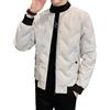 ZDJSWJ Uomo bomber Casual piumino giacca Militare full zip taglio - vento piumino Cappotto coppa - vento invernale con fodera trapuntata, bianco, M
