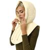 Generico Faux Colletti con cappuccio da donna e ragazza, alto finto colletto rimovibile a mezza giacca, camicia senza maniche, finto collare caldo invernale (Bianco, S/M)