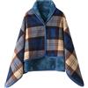 Fulidngzg Poncho Donna Termica Collo Alto in Lana e Flanella Mantella Invernale Elegante Cerimonia Scialle Caldo Indossare Cardigan Pile Casual Coprispalle Curvy per Casa Viaggi Lavoro,Blu Scuro,L