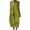 Gienslru Abito Donna Estivo Vestito Lino Lungo Elegante Senza Maniche FrescoVestitos Lungo Boho Chic Taglie Forti Curvy Mare Spiaggia Vacanza Caftano Mare Copricostume Floreale Abbigliamento