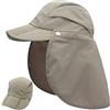 Huakunda Cappello con protezione per il collo staccabile multiuso estivo cappello da sole protezione solare traspirante asciugatura rapida protezione UV