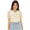 Allegra K Donna Blusa con Colletto Peter Pan Pizzo Ricamo Floreale | Motivo Floreale Ispirato alla Natura Versatile per Uscite Informali Caffetteria Appuntamento